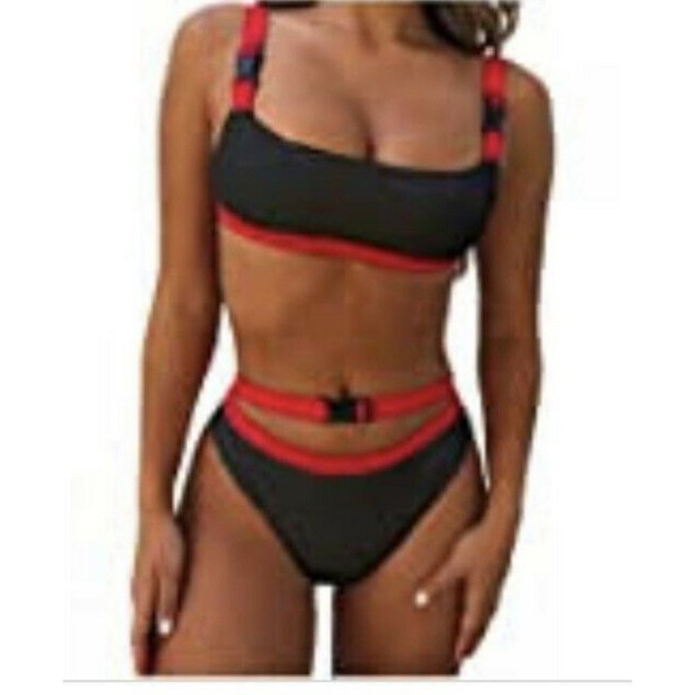 Red And Black Bikini Size Small Two Piece Swimsuit